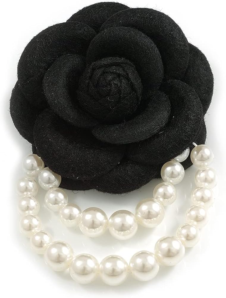 Rose Flower Pearl Brooch