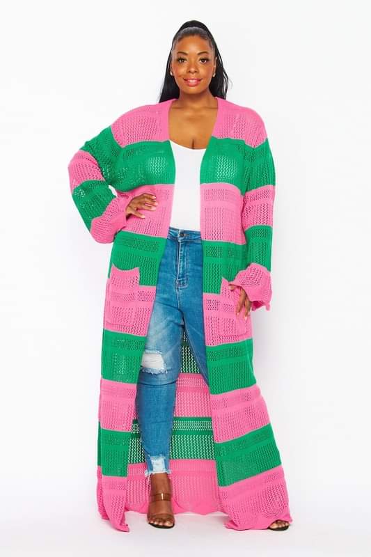 Pink and Green Cardigan