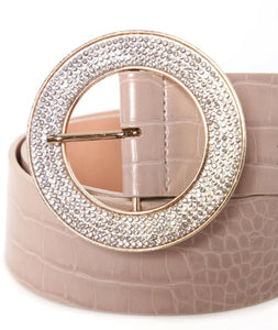 Croc Print Rhinestone Belt