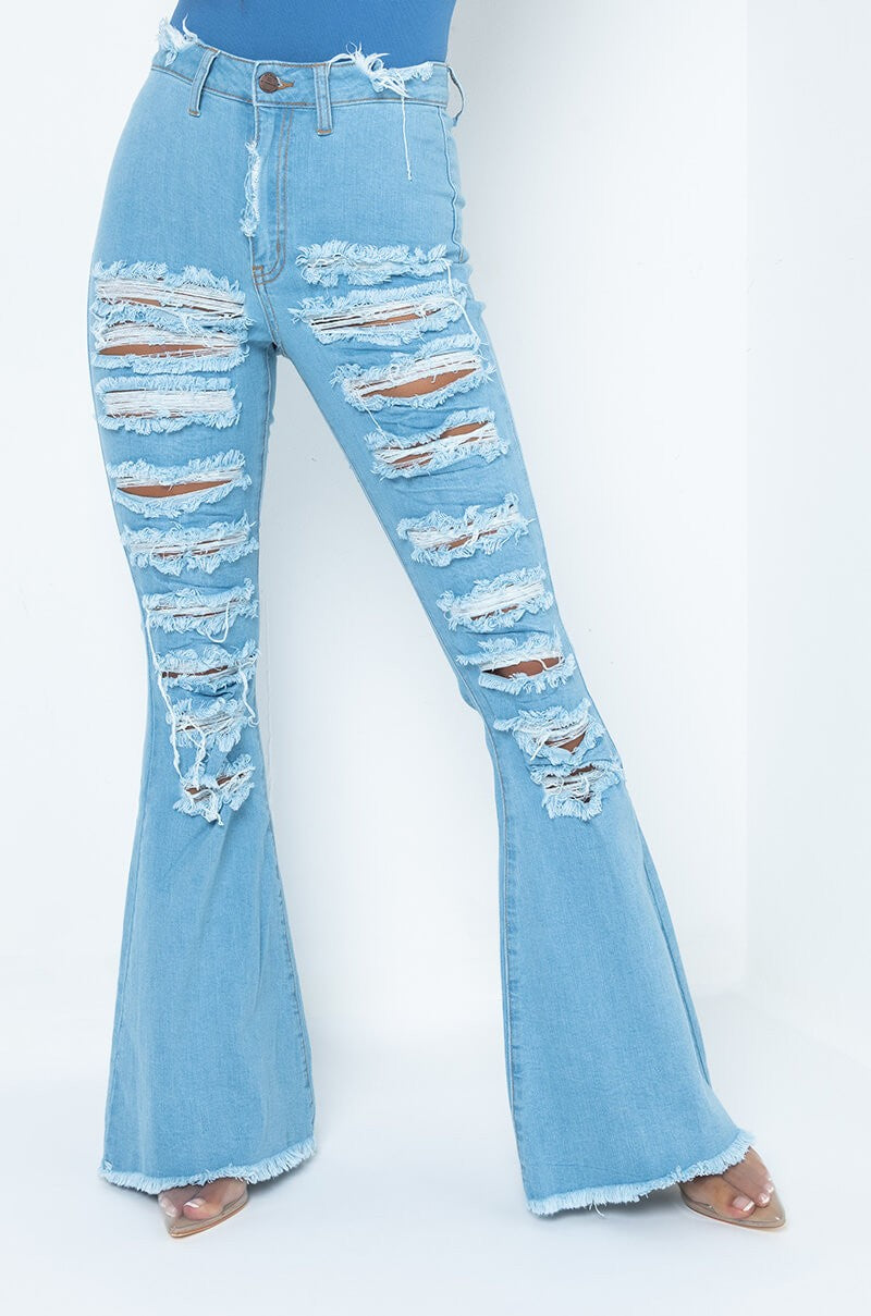 Mildred Distressed Flare Jeans