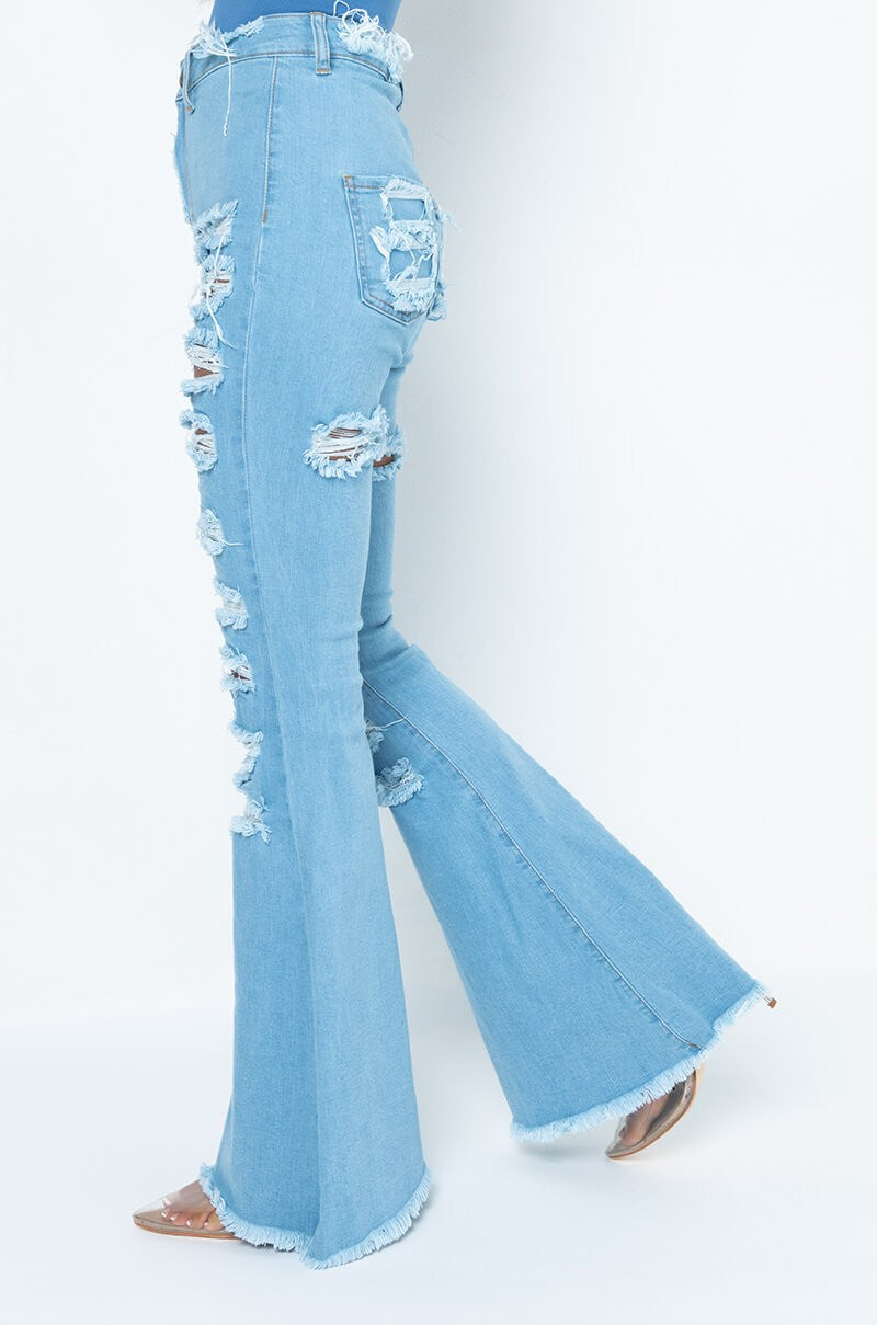 Mildred Distressed Flare Jeans
