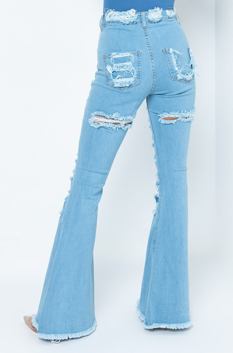 Mildred Distressed Flare Jeans